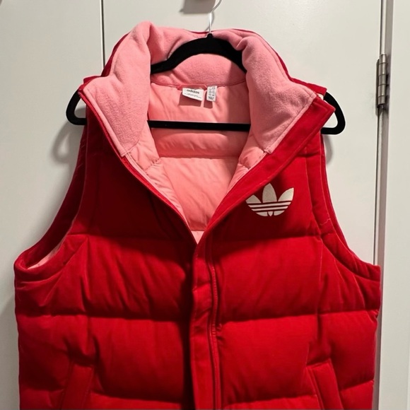 adidas Adicolor Heritage Red Velvet Puffer Vest (L) - Picture 6 of 7